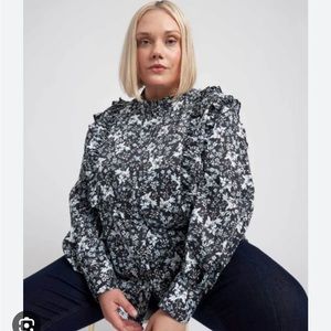 Erdem x Universal Standard Kalina long sleeve ruffle shirt